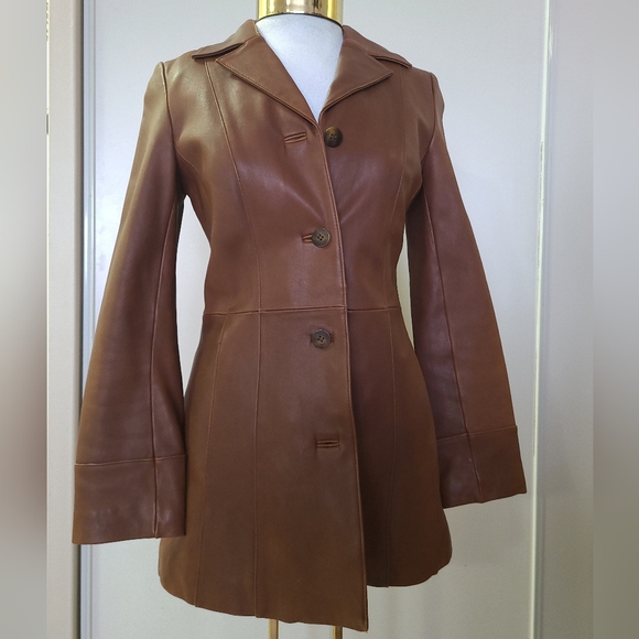 Danier Jackets & Blazers - 🥐 Danier - Vintage Cognac Leather Jacket - Size S